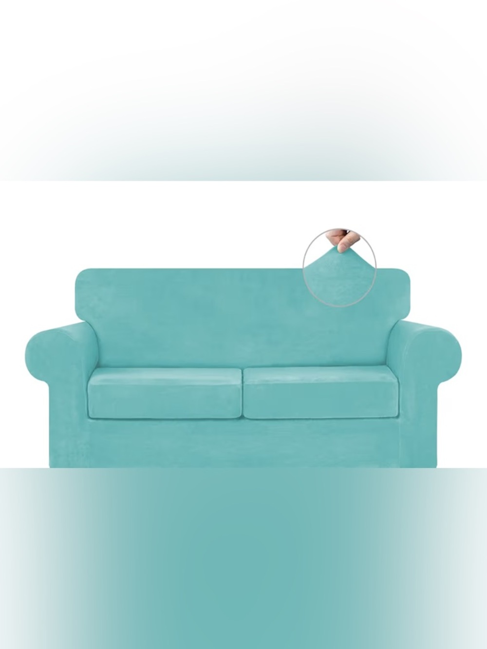 Aqua Stretch Sofa Slipcover Medium
